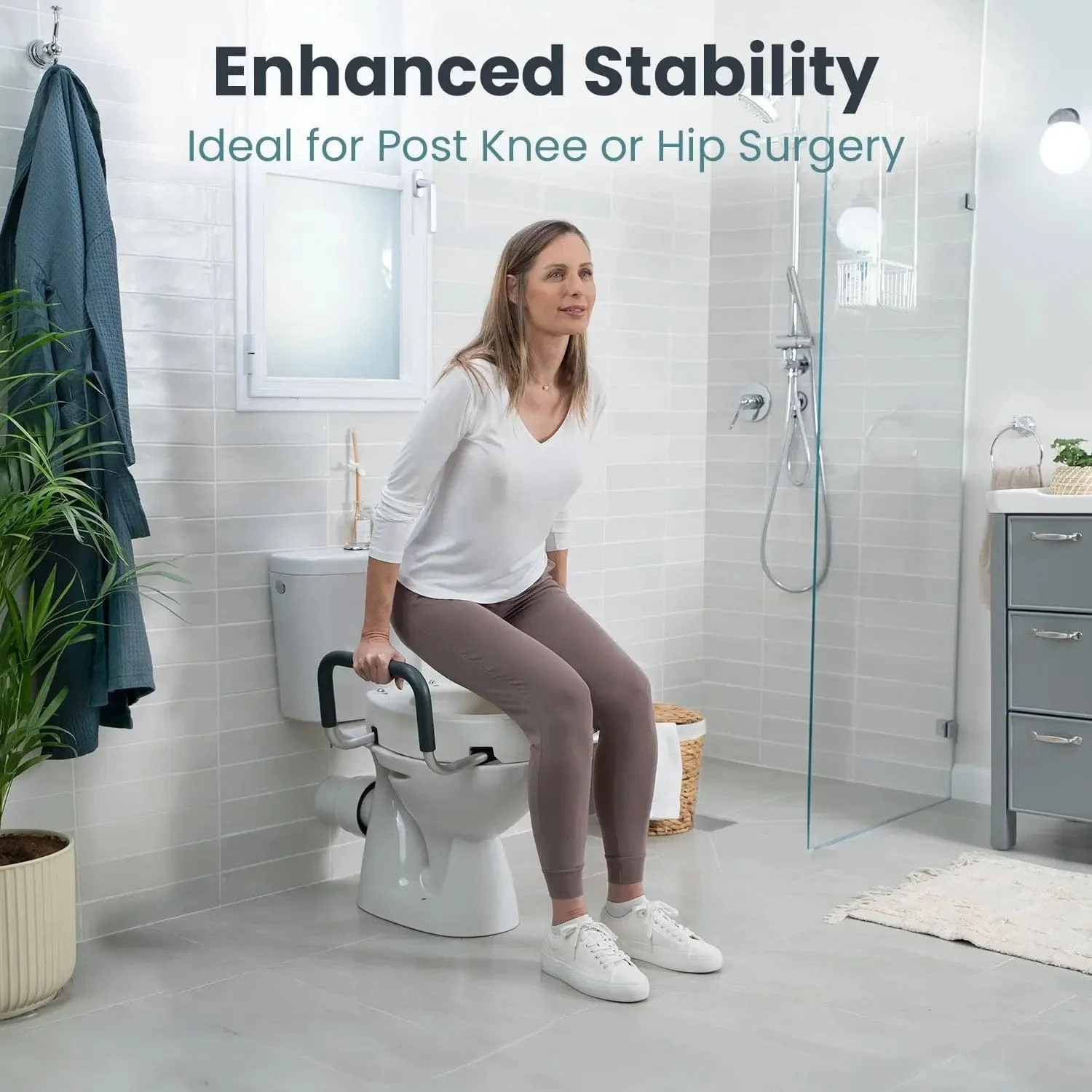 Raised Toilet Seat With Handles (300lb) - Image 3