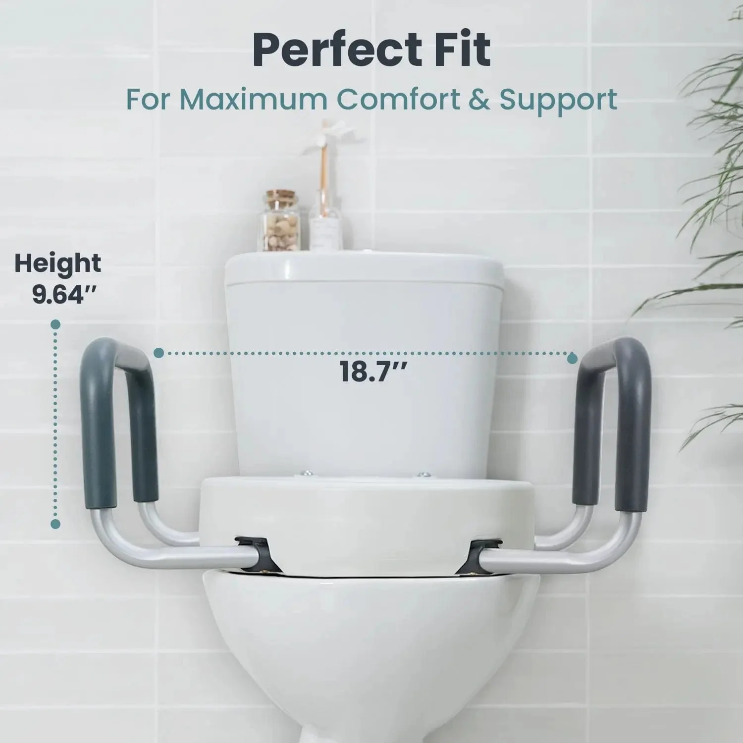 Raised Toilet Seat With Handles (300lb) - Image 8
